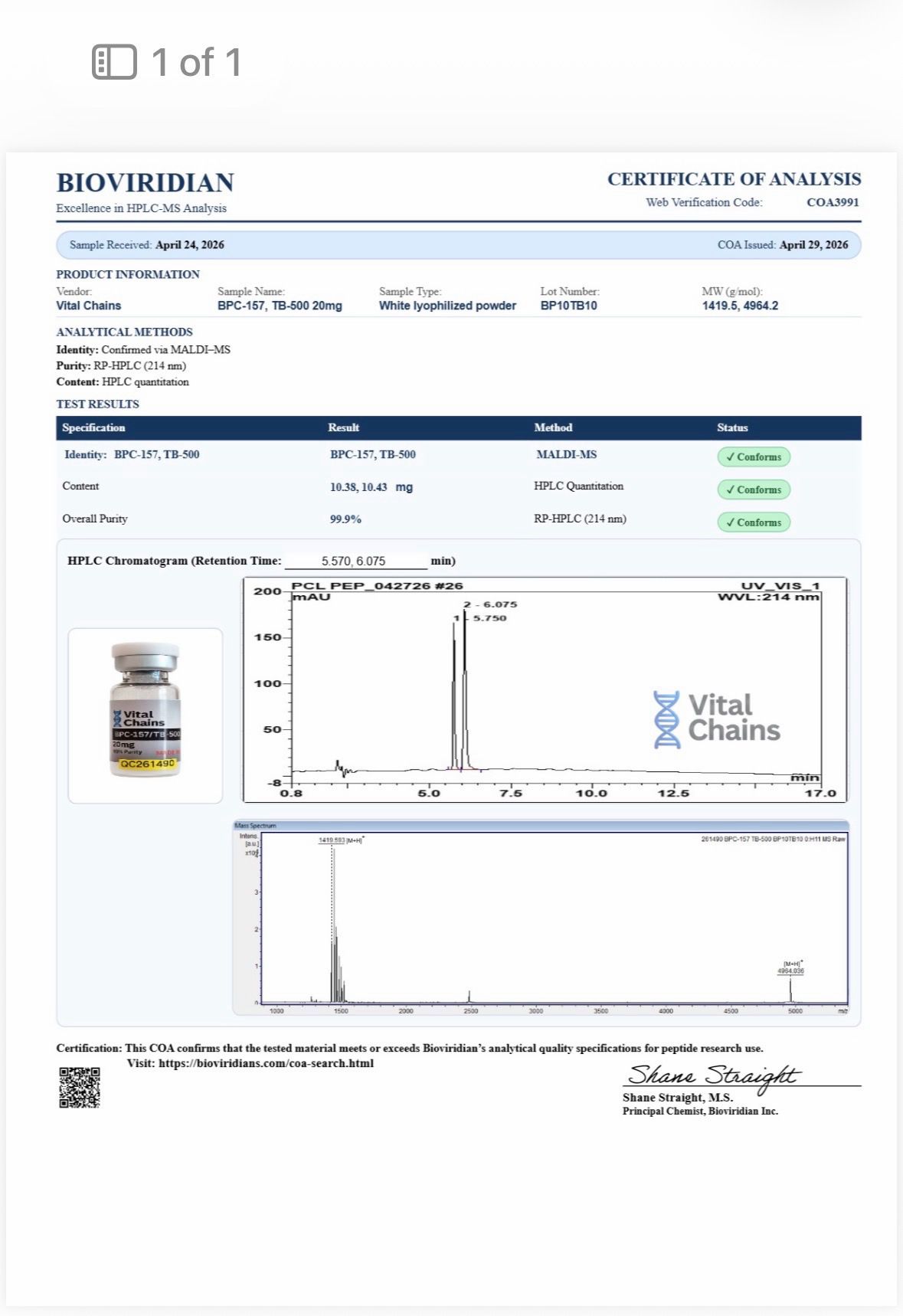 TB500/BPC-157 20MG - Image 2